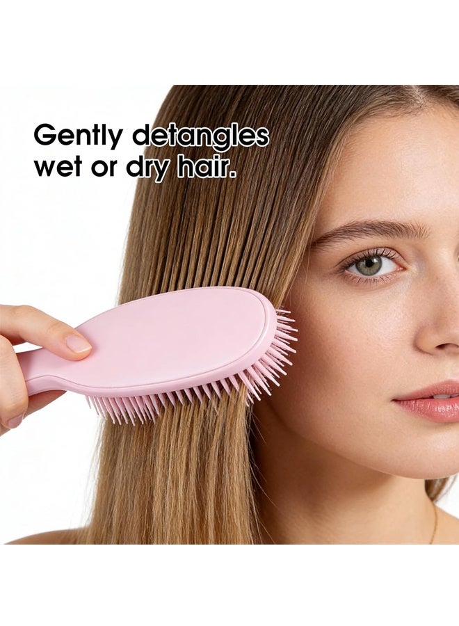 The Wet Detangler Hairbrush for Wet & Dry Hair For All Hair Types Eliminates Knots & Reduces Breakage，Pink - Women, Men ﻿ - Image 4